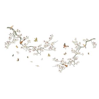 Adesivos de Parede Artísticos Vertente Oportuna | Galhos com Flores Brancas e Borboletas - 1
