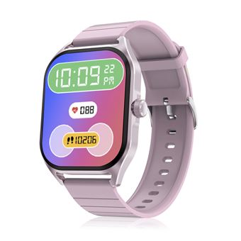 Smartwatch DAM DT99 com display AMOLED de 2,04'' | Monitor de saúde | Multidesportos | Notificações | Acesso ao assistente de voz | 4,5x1x5,5 cm - Rosa Claro - 1