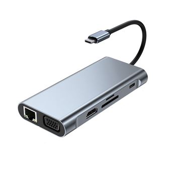 Docking Station Hub USB C 10 em 1 LKC | PD100W | USB3.0 | USB2.0 | USB-C | SD | TF | VGA | HDMI para Macbook/Dell/HP - 1