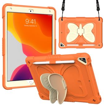 Capa e TPU com Suporte e Alça de ombro bege/Laranja Magunivers para iPad 10.2 (2021)/(2020)/(2019) - 1