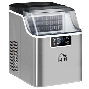 Máquina de Gelo Portátil HOMCOM TP-303337 | 20 kg/24h | Inox - 1