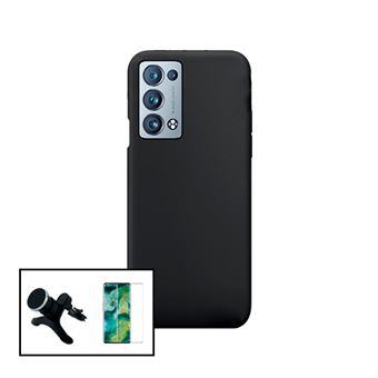 Kit Phonecare Película de Vidro 5D Full Cover + Capa Silicone Líquido + Suporte Magnético de Carro Reforçado para Oppo Reno6 Pro+ 5G - 1