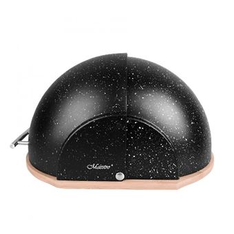 Caixa para guardar o Pão Maestro MR-1678-G com Tampa Deslizante | Design Moderno - Preto - 1