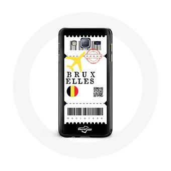 Capa Maniacase para Samsung Galaxy J3 2016 Bilhete de Avião Bruxelas Bélgica - 1