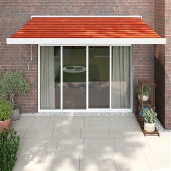 Toldo Retrátil vidaXL | 3,5x2,5 m | tecido e alumínio laranja e castanho - 1