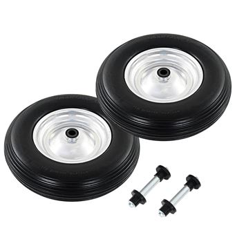 Rodas Carrinho de Mão vidaXL com Eixos 2 Peças PU Sólido 4.00-8 390 Mm - 1