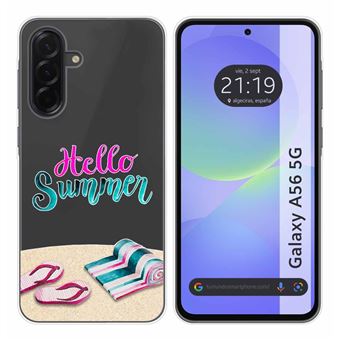 Capa TUMUNDOSMARTPHONE de Silicone Transparente para Samsung Galaxy A56 5G Desenhos de design de verão - 1