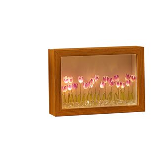 Candeeiro de Mesa Tulipa LED Dishiqing com Moldura | 13 Flores - Roxo - 1