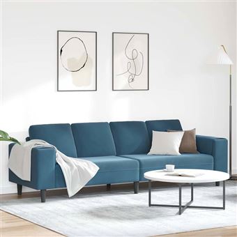 Conjunto de Sofás vidaXL | Azul | Veludo - 1