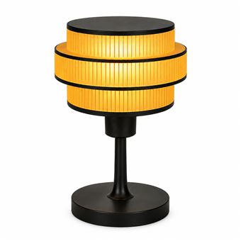 Candeeiro de Mesa Bellatonni Art Déco | 35 cm | Preto e Dourado - 1