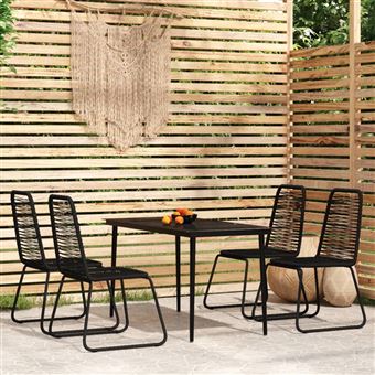 Conjunto de jantar para jardim vidaXL 5 peças preto - 1