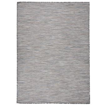 Tapete de Tecido Plano vidaXL para Exterior | 200x280 cm | Castanho e Preto - 1