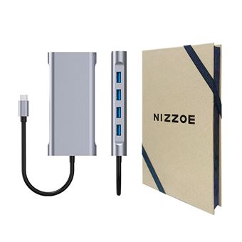Adaptador Hub 11 em 1 Nizzoe Type C para VGA RJ45 HDMI USB SD 3.5mm - 1