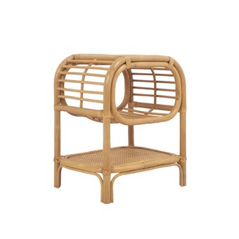 Mesa de cabeceira sweeek rotim natural curvado | 1 prateleira | Natural - 1