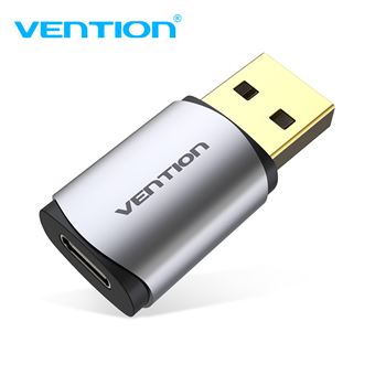 Adaptador de Placa de Som Vention | USB para Tipo-C Fémea - Metalizado - 1