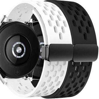 Pack Antiimpacto 2x Bracelete SnapFlow para Garmin Forerunner 165 Music | Branco e Preto - 1