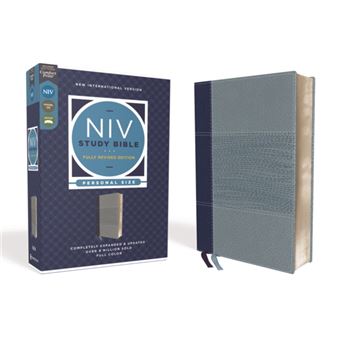 Niv Study Bible Fully Revised Edition Personal Size Leathersoft Navyblue Red Letter Comfort Print - 1