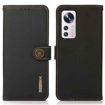 Capa magunivers de couro genuíno Função de bloqueio RFID, à prova de choque com apoio preto para Xiaomi 12 Pro - 1
