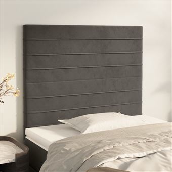 Cabeceira vidaXL | Cinza Escuro | 80x5x118/128 cm | Veludo - 1