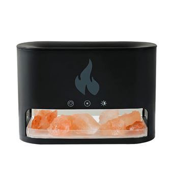Difusor de Aromas Klack com Sal de Cristal com Efeito de Chama - Preto - 1