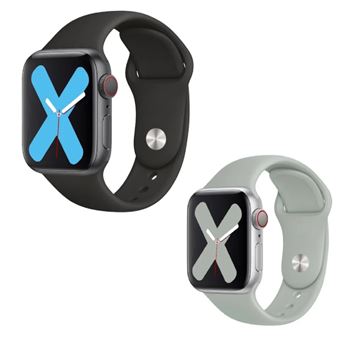 Kit 2x Bracelete Silicone Gift4Me para Apple Watch Series 9 - 45mm | Preto / Cinza - 1