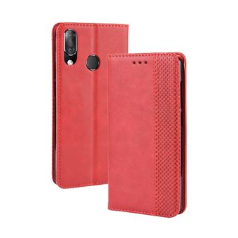 Capa FOXDOCK para Vodafone Smart X9 | Fecho Magnético | Estampado Vintage | Pele PU | Compartimentos para Cartões | Vermelho - 1