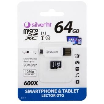 cartão de memória SilverHT 15722 64GB MicroSDXC UHS-I Class 10 Preto e Branco