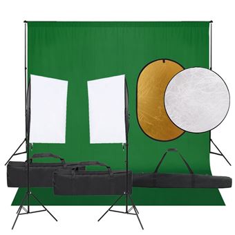 Kit Estúdio Fotográfico vidaXL com Conjunto de Iluminação/fundo/refletor - 1