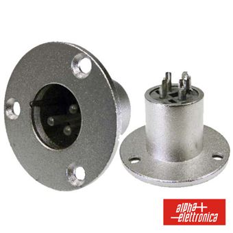 Ficha Xlr Alpha-Elettronica 3P Macho Painel - 1