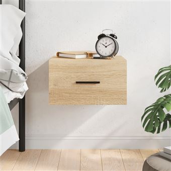 Mesa de Cabeceira de Parede vidaXL | 35x35x20 cm | cor sonoma - 1