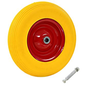 Roda de Carrinho de Mão vidaXL com Eixo PU Sólido 4.00-8 390 Mm - 1