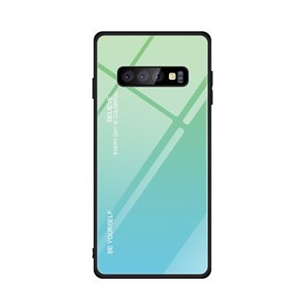 Capa TPU Magunivers vidro de gradiente ciano/azul para Samsung Galaxy S10