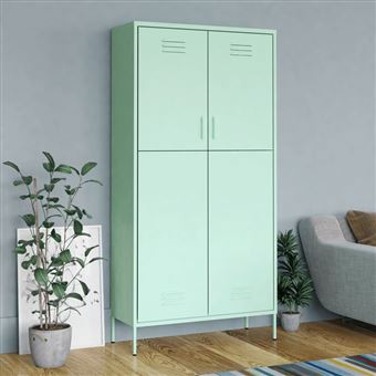 Roupeiro vidaXL 90x50x180 cm aço verde-hortelã - 1