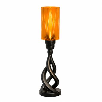 Candeeiro de Mesa Espiral Bellatonni | 24 cm | Preto e Âmbar - 1