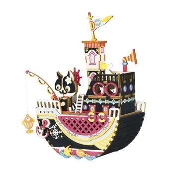 Caixa de Música Fishing Kitty DAM | Modelo 3D | 96 peças | Multicolorido - 1