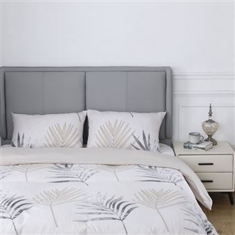 Capa de Edredão Estampada com Fronha BOD HOME | Folhas Castanhas e Pretas | 160x220cm - 1