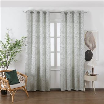 Cortina BOD HOME | Estampada de Folhas Delicadas Relva Verde | 140x260cm - 1