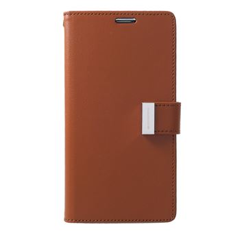 Capa Magunivers PU rico diário marrom para Samsung Galaxy S10