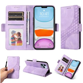 Capa FLOODKING para iPhone 12 Pro | Design Acolchoado | Couro PU Premium | Roxo - 1