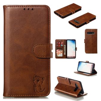 Capa Magunivers de PU Padrão de Gato Café para Samsung Galaxy S10