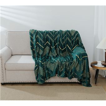 Cobertor BOD HOME |  com geométrico estampado forest green | 220x240cm - 1