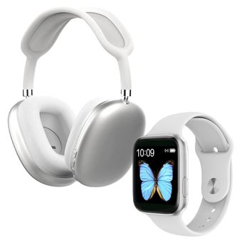 Pack Klack SmartWatch  + Auscultadores Bluetooth com Diadema - Branco - 1