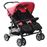 Carrinho de Bebé vidaXL para Gémeos Aço Cor-de-Rosa e Preto_0