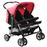 Carrinho de Bebé vidaXL para Gémeos Aço Cor-de-Rosa e Preto_1