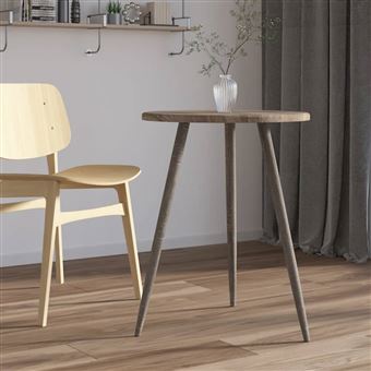 Mesa bistrô vidaXL | Ø60x76 cm | MDF e ferro cinzento - 1
