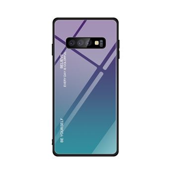 Capa TPU Magunivers vidro de gradiente roxo/ciano para Samsung Galaxy S10