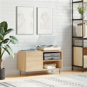 Armário para Discos vidaXL | 85x38x48 cm | derivados madeira carvalho sonoma - 1