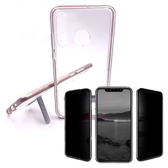 Kit Capa Spigen Crystal Hybrid + Película Vidro 5D Anti-Spy Phonecare para Huawei P30 Lite Rosa - 1