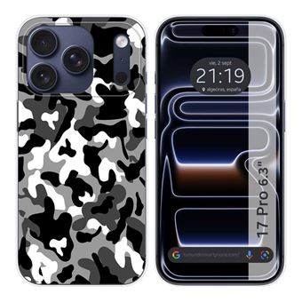 Capa Tumundosmartphone de silicone para iPhone 17 Pro (6.3) | desenhos de camuflagem de neve - 1