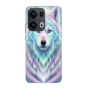 Capa Maniacase para Oppo Reno 13 Pro 5G | Lobo branco reflexo roxo - 1